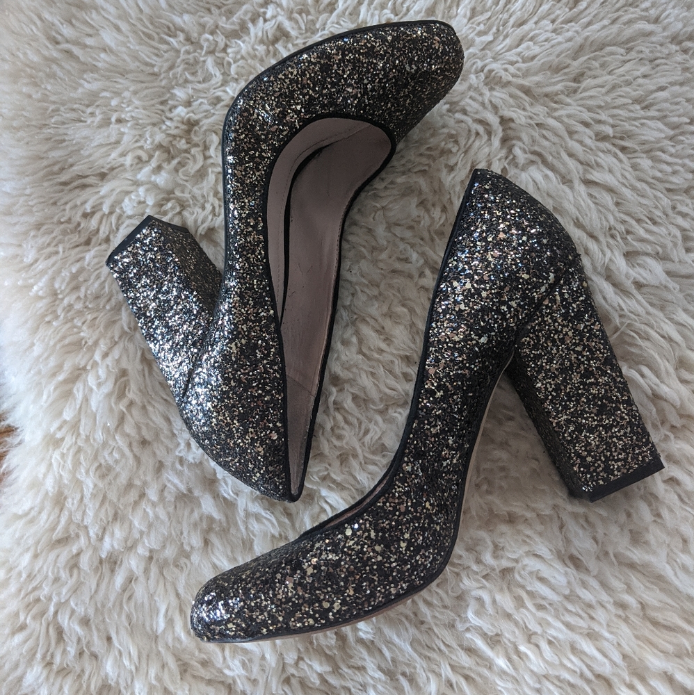 Gold Glitter Vince Camuto Heels